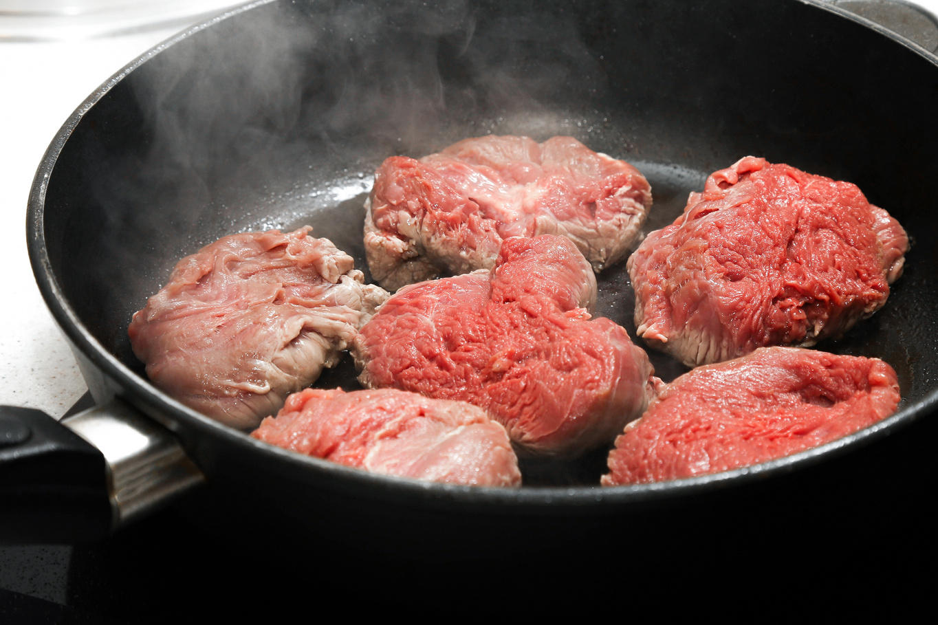 steak in the pan